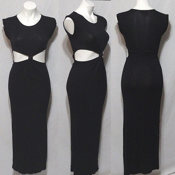 ASOS Petite Cutout Twist Knot Front Bodycon Maxi Dress Size 1 Y2K Evening Chic - Picture 1 of 8
